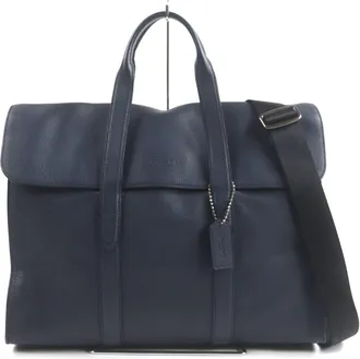 Coach Navy Leather Briefcase (Pre-Owned)