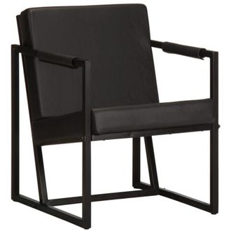 vidaXL Sill&oacute;n De Cuero Aut&eacute;ntico Negro Vidaxl