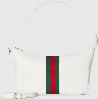 Gucci Lunetta Small Crossbody Bag, White, Leather