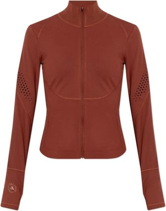 adidas by Stella McCartney Training sweatshirt met logo - Dames - Sportshirts - Bruin - S - Leer - Fitness