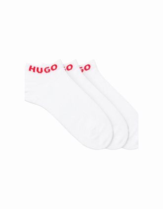HUGO BOSS Womens 3-Pack Classic Logo Womens Trainer Socks, White - Size: 2/2.5/5/4.5/4/3.5/3