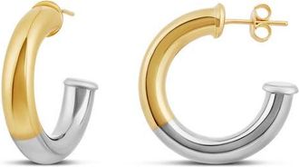 SHYMI Two Tone Twisted Hoop Earrings in Gold at Nordstrom