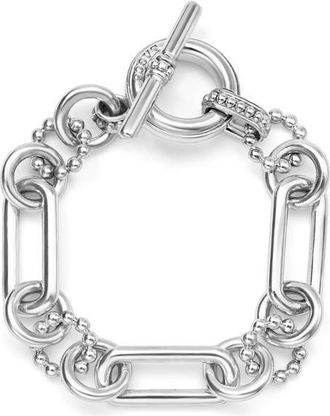 Lagos Signature Caviar Sterling Silver Link Bracelet at Nordstrom
