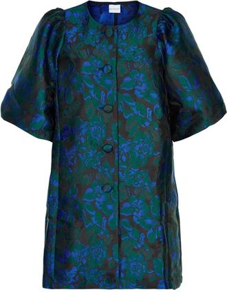 In Front Groene Angelina Jas met Bloemenborduursel - Dames - Korte kleedjes - Groen - L - Polyester - Kleedjes