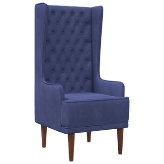 vidaXL Silla De Respaldo Alto Con Capiton&eacute; Con Botones Azul Polic&iacute;a Vidaxl