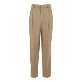 Ami Dames, Broeken, Beige, Maat: 2XS Katoen