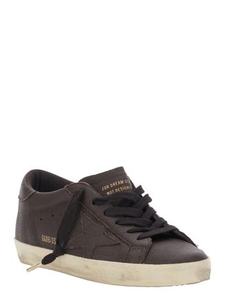 Golden Goose Womens Sneakers Superstar Brown Leather Trainers