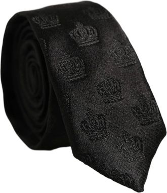 Dolce & Gabbana Accessoires, Heren, Zwart, ONE Size, Polyester, Verstelbare Strikdas