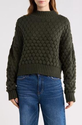 Elodie Bubble Knit Crop Sweater in Hunter Green at Nordstrom Rack, Size X-Small