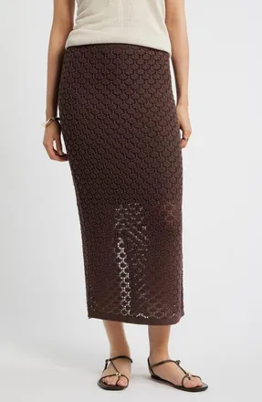 Nordstrom Textured Knit Skirt in Brown Roast at Nordstrom, Size Xx-Small
