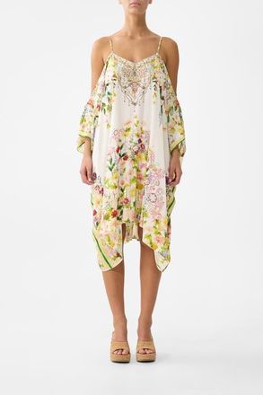 Camilla Short Drop Shoulder Strap Kaftan in The Call Of Catalonia at Nordstrom, Size One Size Au