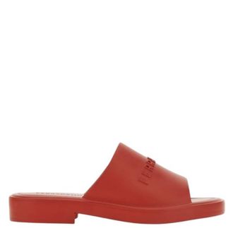 Ferragamo Giuneva Logo Embossed Slides, Size 10