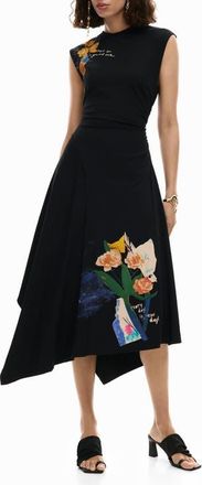 Desigual Asymmetric Sleeveless Dress in Black at Nordstrom, Size X-Large