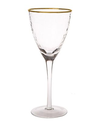 Classic Touch Set Of 6 Water Glasses With Simple Gold Design