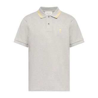 Ami Polo Shirts, male, Gray, Size: XS De Coeur Polo