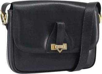 Celine Pre-owned Cross Body Bags, female, Black, Size: ONE SIZE Pre-owned Vintage Leather Cross Body Bag