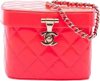Chanel Pre-owned Vanity Bag - Dames - Vintage Mini Tas - Roze - ONE Size - Leer - Vintage