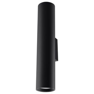 Wonderlamp Aplique de pared de metal negro con 2 luces gu10