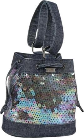 Chanel Pre-owned Bucket Bags, female, Blue, Size: ONE SIZE Pre-owned Vintage Nylon Bucket Bag