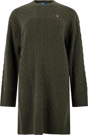Polo Ralph Lauren Wool and Cashmere Dress - Dames - Kleedjes - Groen - XS - Wol - Kleedjes