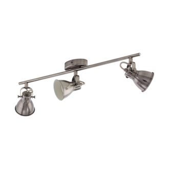 Loops Flush Ceiling Light Colour Nickel Antique Creme Shade Bulb GU10 3x3.3W in Metallics