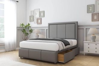 Sloomy Lancaster Dumfries Divan Set 2 Drawers-26 Headboard-Footboard in Light Grey | Size: Small Single