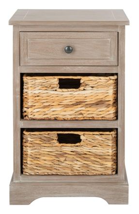 Safavieh Muebles de almacenaje de madera blanqueado