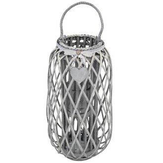 Milani Home Genevieve - lanterna in vimini tondo 18 x 66 cm