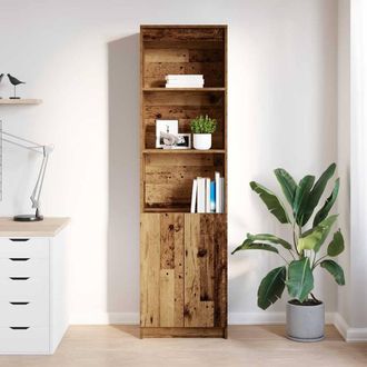 Berkfield Home Highboard Old Wood 50x35x180 cm Engineered Wood in Brown | Size: 50 x 35 x 180 cm