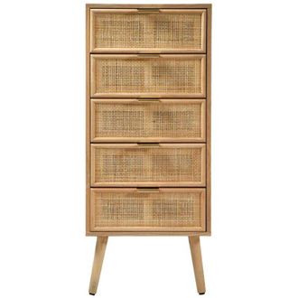 Calicosy Cassetiera 5 cassetti frontali in rattan naturale - L36,5 cm - miya