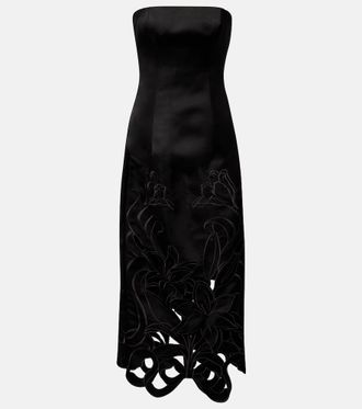 LEO LIN Rayna floral-applique bustier gown