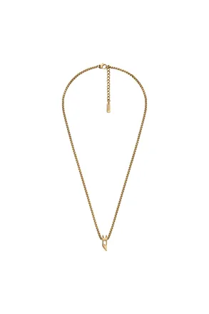 Diesel Stainless Steel Pendant Necklace - Necklaces - Unisex - Gold