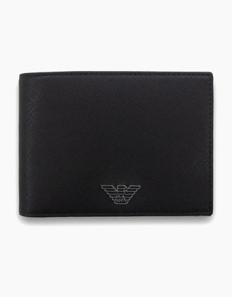 Emporio Armani Mens Emporio Armani Asv Regenerated Saffiano Leather Wallet Black - Size: OS