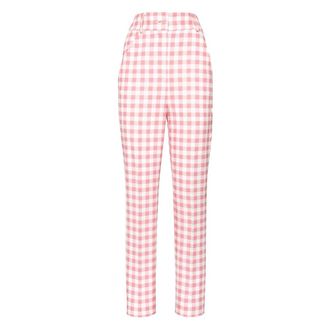 Philipp Plein Vichy Office Broeken - Dames - Slim Fit Broeken - Roze - L - Leer - Broeken