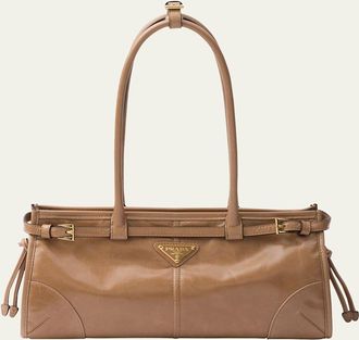 Prada Medium East-West Leather Shoulder Bag