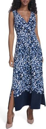 Tommy Hilfiger Surplice Jersey Maxi Dress in Sky Captain Multi at Nordstrom Rack, Size 14