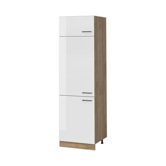 Vicco Armario Alto R-line, Blanco Alto Brillo/roble Dorado, 60 Cm, Vicco