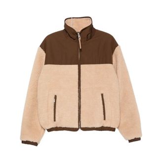 Ami Panelled Fleece Jacket - Heren - Jassen - Beige - Maat: L Fleece