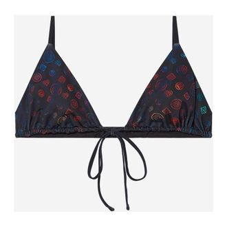 Casablanca Badmode, Dames, Zwart, XS, Polyester, Monogram String Bikini Top