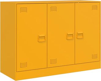 vidaXL Aparador De Acero Amarillo Mostaza 99x39x73 Cm Vidaxl