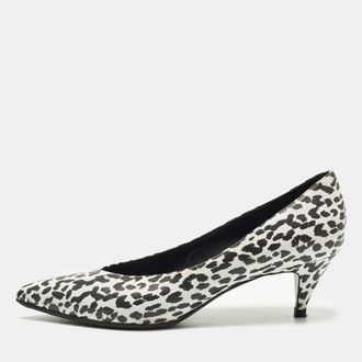 Saint Laurent Saint Laurent Charlotte Size 40 Black/White Leather Pointed Toe Pumps
