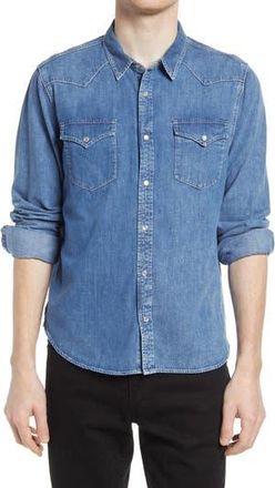 AG - Adriano Goldschmied Aiden Western Denim Button-Up Shirt in Vendetta at Nordstrom Rack, Size X-Small