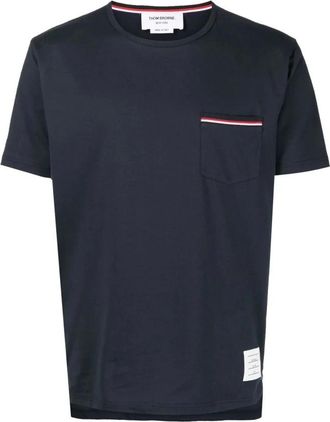 Thom Browne Navy Pocket Tee - Heren - T-shirts - Blauw - L - Katoen - Tops