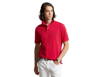 Polo Ralph Lauren Custom Slim Fit Mesh Polo Mens Clothing Ralph Lauren 2000 Red : LG, Cotton/Mesh/Pique