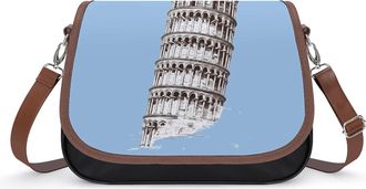 Generic Pisa Tower Womens Crossbody Bag Fashion Shoulder Handbags Message Tote Bag with Adjustable Strap