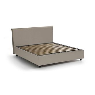 Talamo Italia Cama francesa en ecopiel gris taup&eacute;