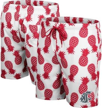 Colosseum Mens Colosseum White/Crimson Washington State Cougars Pineapple Swim Shorts at Nordstrom, Size Medium