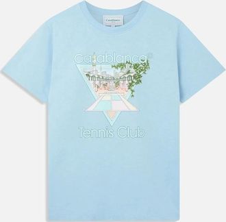 Casablanca Mens Mens Pale Blue Casablanca Tennis Club Icon Printed T-Shirt - Size: 40
