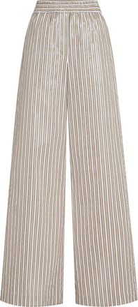 Brunello Cucinelli Dazzling stripes pyjama-style trousers in Beige at Nordstrom, Size 46 It