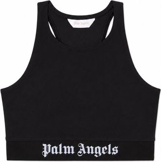 Palm Angels Black Scoop Neck Top